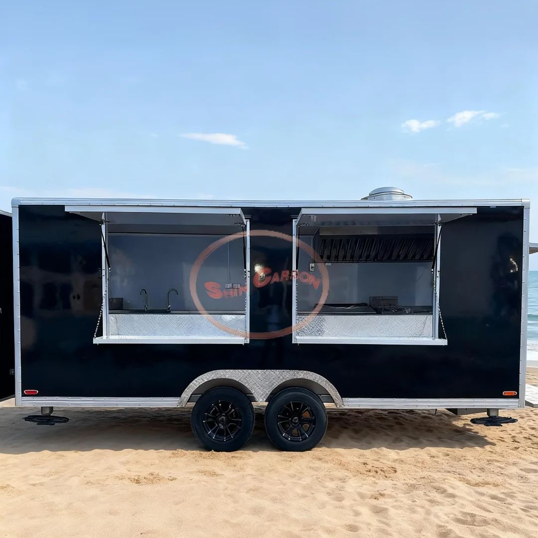 Food Energy Snacks - รถพ่วงขายอาหารเคลื่อนที่สำหรับใช้งานกลางแจ้ง พร้อมไฟ LED ประหยัดพลังงาน เหมาะสำหรับขายอาหารริมทาง รถขายของเคลื่อนที่สำหรับขายอาหารกลางคืน