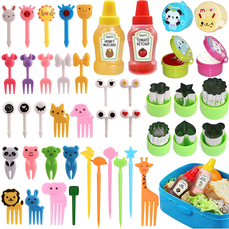 Food Snacks For Kids - มินิการ์ตูนส้อมผลไม้สําหรับเด็กเด็กน่ารักสัตว์อาหารขนมขบเคี้ยวขนาดเล็กเค้กขนมเค้กไม้จิ้มฟันตะเกียบ