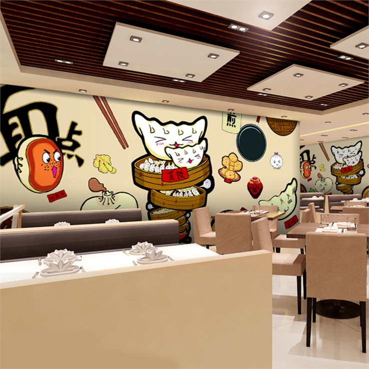 วอลเปเปอร์ภาพวาดการ์ตูนอาหาร 3 - Food Snacks Background บทวิจารณ์และราคา