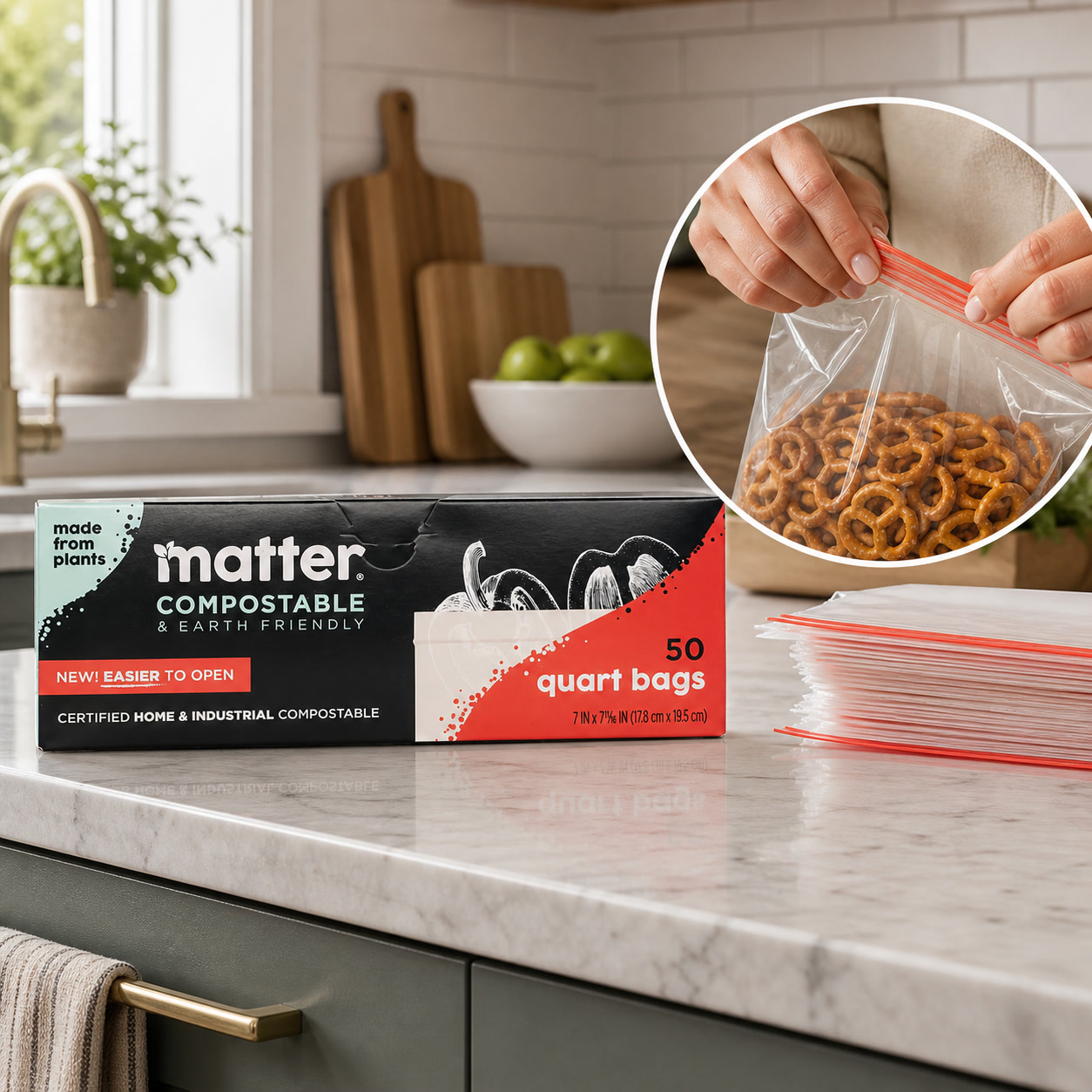 ถุงเก็บอาหารแบบย่อยสลายได้ 50  - Food Prep Snacks บทวิจารณ์และราคา