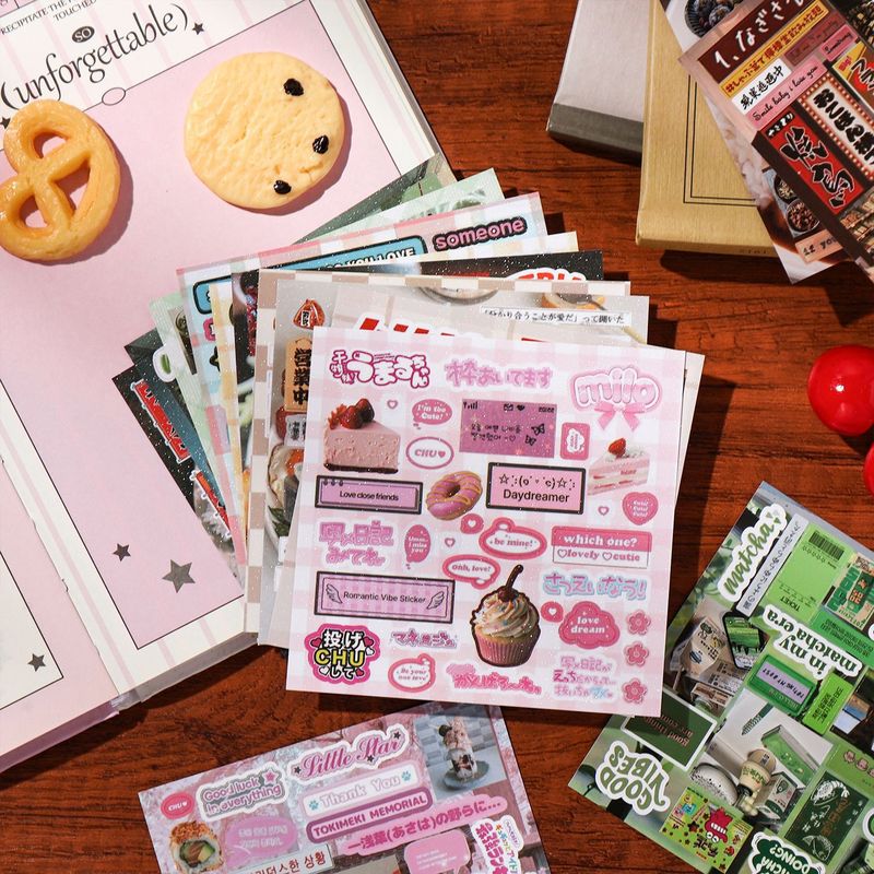 สติกเกอร์กระดาษฉลากอาหารสไตล์ว - Junk Food Snacks บทวิจารณ์และราคา