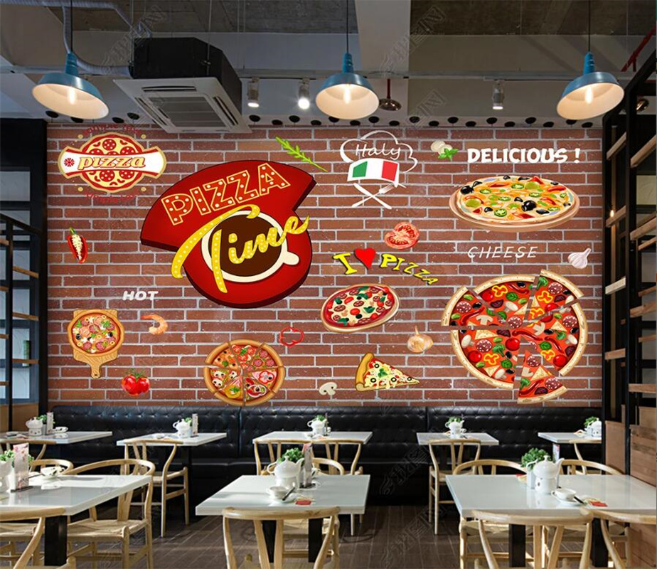 Custom พิซซ่าอาหารจิตรกรรมฝาผน - Food Snacks Background บทวิจารณ์และราคา