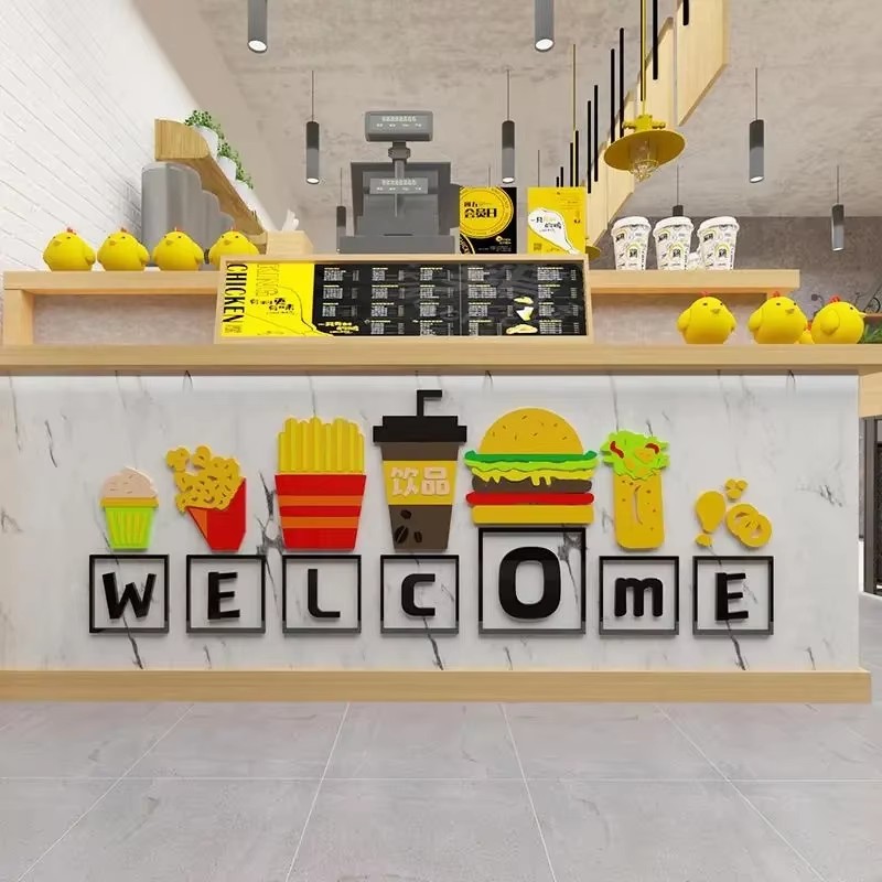 สติ๊กเกอร์ติดผนังธีมอาหาร ตกแต - Food Snacks Background บทวิจารณ์และราคา