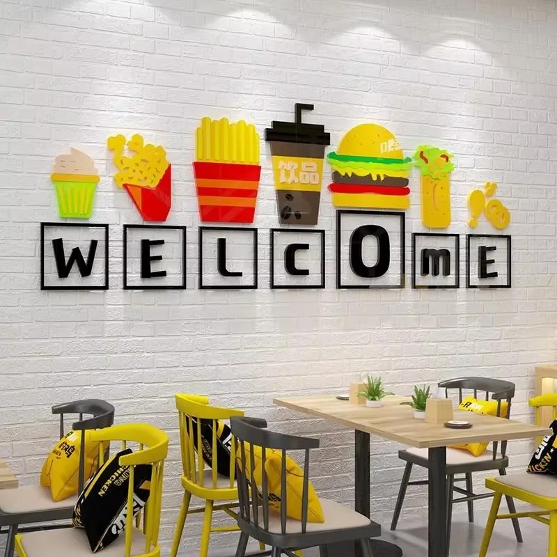 สติ๊กเกอร์ติดผนังธีมอาหาร ตกแต - Food Snacks Background บทวิจารณ์และราคา