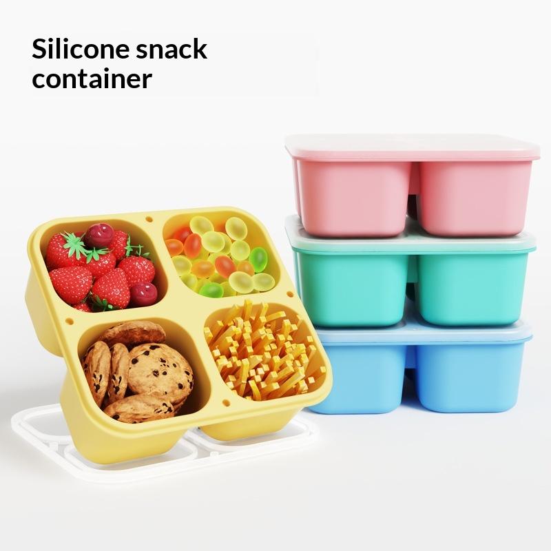 กล่องใส่ขนมซิลิโคนเกรดอาหาร 4  - Food Snacks For Kids บทวิจารณ์และราคา