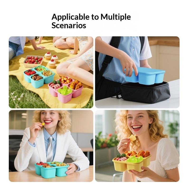 กล่องใส่ขนมซิลิโคนเกรดอาหาร 4  - Food Snacks For Kids บทวิจารณ์และราคา